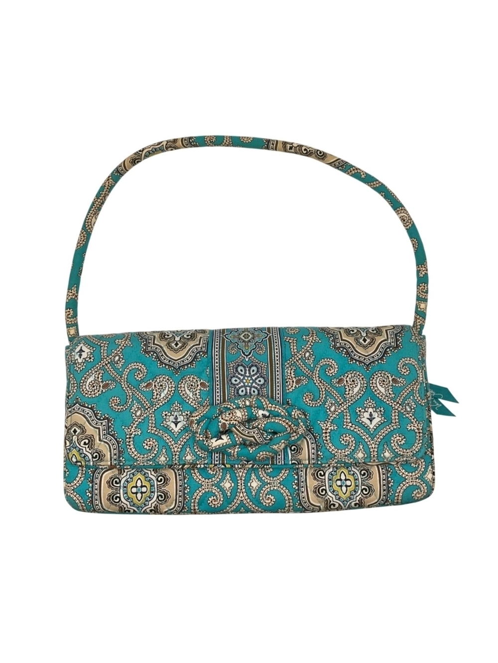Vera Bradley Paisley Shoulder Bag Retired Knot Just A Clutch Totally Turquoise